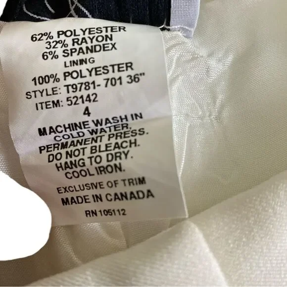 Women's Long Elegant Legs Ivory White Wide-Leg Pants Size  4 - Picture 6 of 7